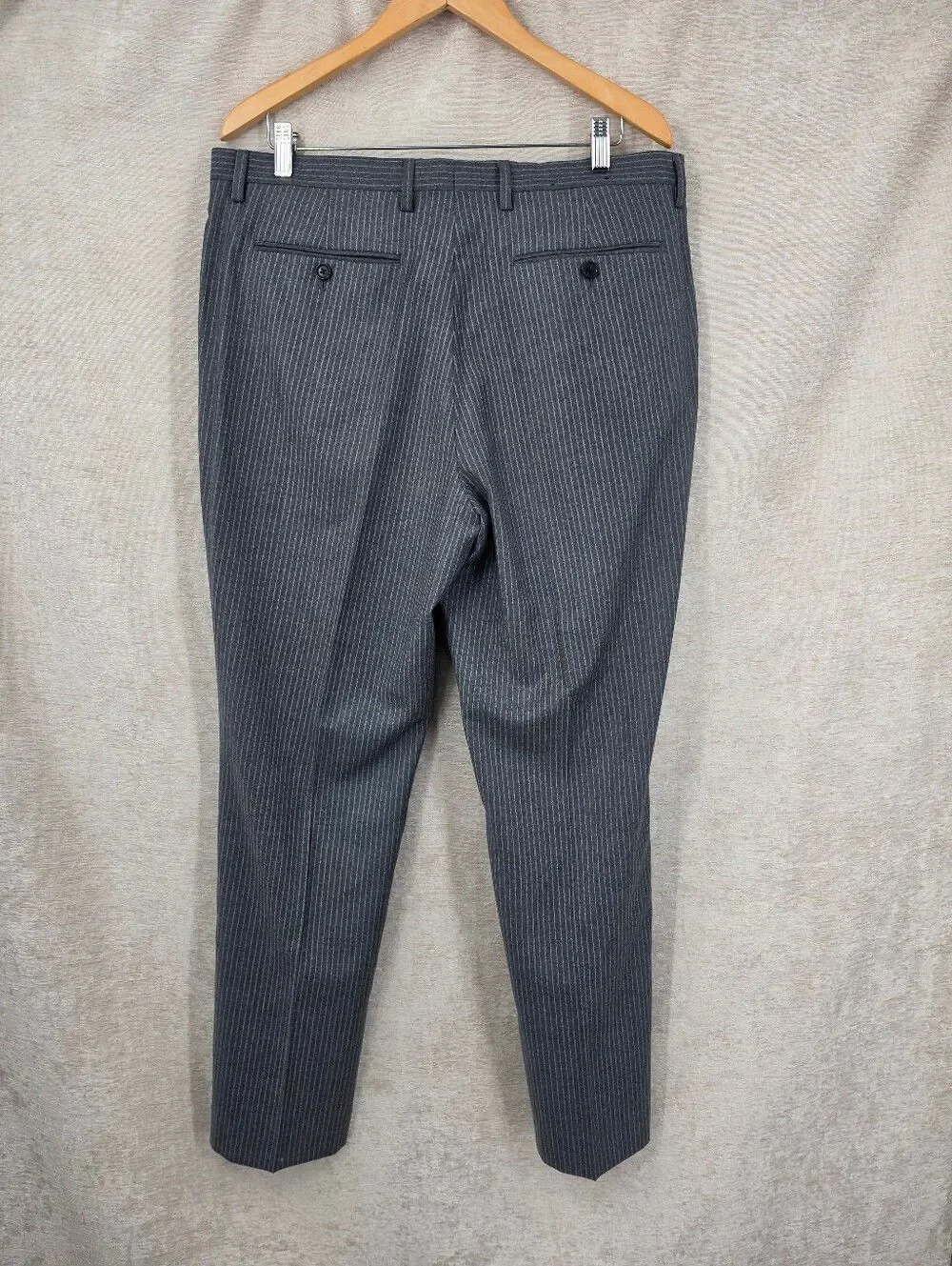 Banana Republic Tessuto Marzotto Gray Pinstripe Suit Blazer Jacket Dress Pants